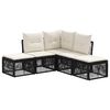 vidaXL Tuinbankenset 5 st Zwart poly rattan