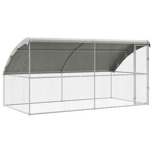 vidaXL Hondenhok 2 st Zilver 4 x 2 x 2 m Gegalvaniseerd staal
