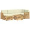 vidaXL Buiten bankenset 7 pcs Wit en cr&egrave;mekleurig Polyester