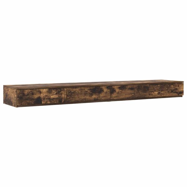 vidaXL Bedlades Gerookt eiken 180 x 36,5 x 16,5 cm Bewerkt hout