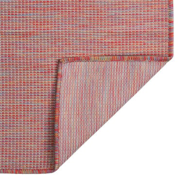 vidaXL Buitenkleed platgeweven 80x150 cm rood