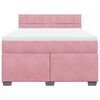 vidaXL Boxspring met matras fluweel roze 160x200 cm