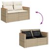 vidaXL Tuinbankenset met kussen 12 pcs Beige poly rattan