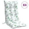 vidaXL Stoelkussens 4 st hoge rug bladpatroon oxford stof