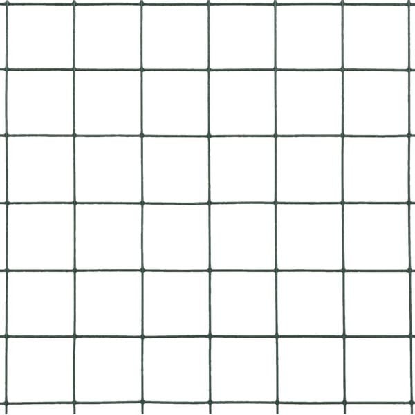 vidaXL Kippengaas 25x1,5 m staal met PVC coating groen