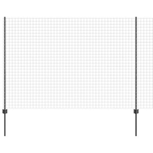 vidaXL Euro-hek met palen 10 x 1,5 m PVC-Coated Staal Grijs Mesh