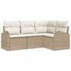 vidaXL Tuinbankenset 4 st Beige en Wit poly rattan