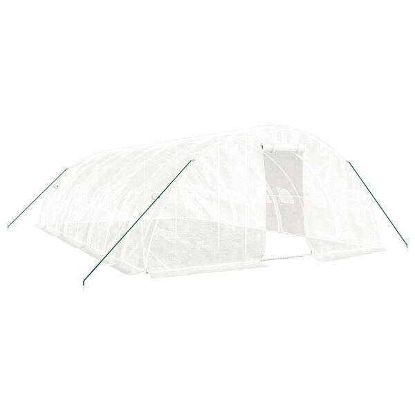 vidaXL Tuinkas met stalen frame 40 m&sup2; 8x5x2,3 m wit