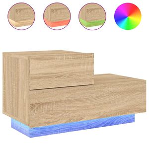 vidaXL Nachtkastje met LED-verlichting 70x36x40,5 cm sonoma eikenkleur