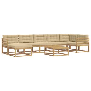 vidaXL Buiten bankenset 8 pcs Wit en Beige