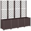 vidaXL Plantenbak met latwerk 160x40x140 cm polypropeen bruin