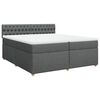 vidaXL Boxspring met matras stof donkergrijs 200x200 cm