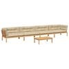 vidaXL 5-delige Loungeset pallet met kussens massief acaciahout