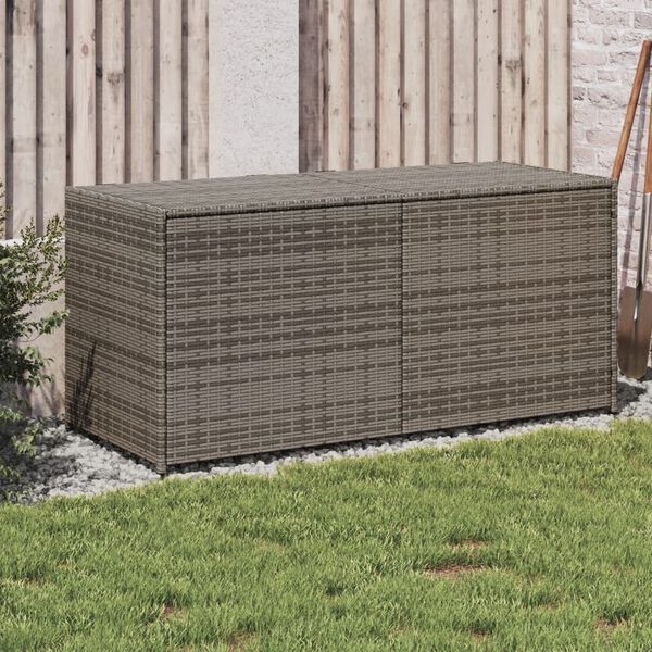 vidaXL Tuinbox 283 L poly rattan grijs