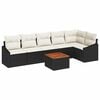 vidaXL Tuinbankenset 7 st Zwart poly rattan