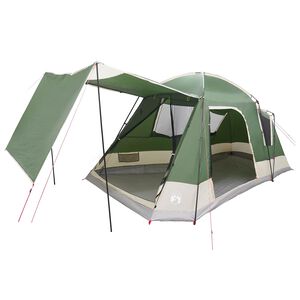 vidaXL Huisje Tent met dak Groen 8-persoons Polyester en staal