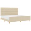 vidaXL Bedframe met hoofdeinde Cr&egrave;me 200 x 200 cm Stof