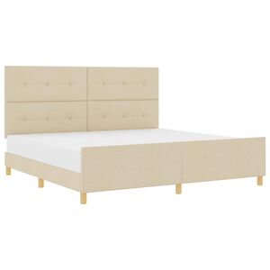 vidaXL Bedframe met hoofdeinde Cr&egrave;me 200 x 200 cm Stof