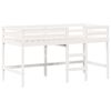 vidaXL Halfhoogslaper met ladder en bedhuis grenenhout wit 90x200 cm