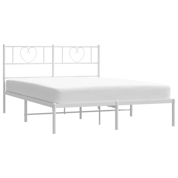 vidaXL Bedframe met hoofdbord metaal wit 120x190 cm