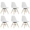 vidaXL Eetkamerstoelen 6 st PP wit