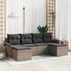 vidaXL Tuin Sofa Set met opslag 6 pcs Grijs poly rattan