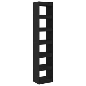 vidaXL Boekenkast 6-laags 40 x 30 x 198 cm Bewerkt hout Zwart Eiken