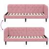 vidaXL Hoekbedframe met hoofdeinde Roze 90 x 190 cm Fluweel