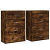 vidaXL Dressoirs 2 st 60x31x84 cm bewerkt hout gerookt eikenkleurig