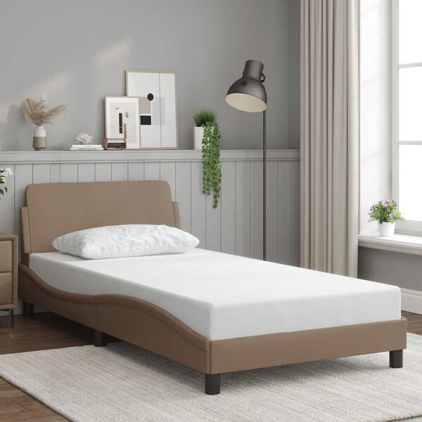 vidaXL Bedframe "Dover" kunstleer cappuccinokleurig 100x200 cm