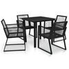 vidaXL 5-delige Tuinset PVC-rattan zwart