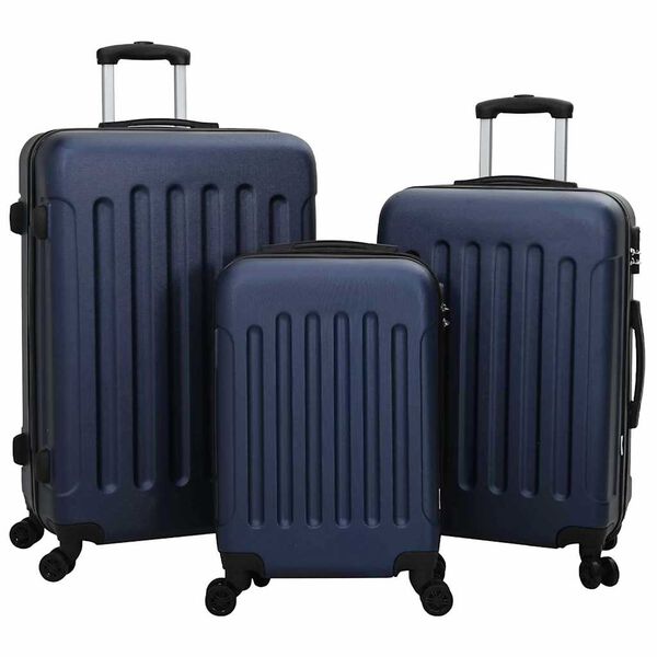vidaXL Koffer Set met slot 3 pcs Donkerblauw 50 x 31 x 78 cm