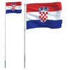 vidaXL Vlag met vlaggenmast Kroati&euml; 5,5 m aluminium
