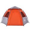 vidaXL Kampeertent 4-persoons snelontgrendeling grijs en oranje