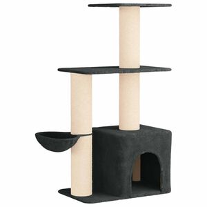 vidaXL Kattenboom met sisal krabpalen Donkergrijs 133 cm