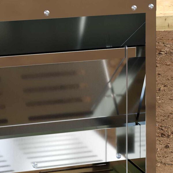 vidaXL Kippen Treadle Voeder Zilver 33 x 42 x 40 cm