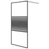 vidaXL Inloopdouchewand 100x195 cm transparant ESG-glas zwart