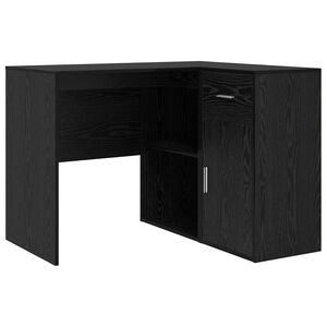 vidaXL Hoekbureau met lade Zwart Eiken 102 x 88 x 75 cm