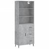 vidaXL Hoge kast 69,5x34x180 cm bewerkt hout betongrijs