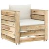 vidaXL 7-delige Loungeset met kussens groen ge&iuml;mpregneerd hout