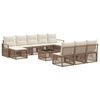 vidaXL Tuinbankenset 11 pcs Beige poly rattan