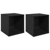 vidaXL Vinyl Album Doos 2 st Zwart eiken 37 x 36,5 x 38 cm