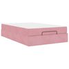 vidaXL Bedframe met matras 2 pcs Roze Fluweel
