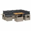 vidaXL 8-delige Loungeset met kussens poly rattan grijs