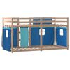 vidaXL Stapelbed met gordijnen 90x190 cm massief grenenhout blauw