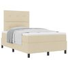 vidaXL Boxspringbed met matras met hoofdeinde Cr&egrave;me 120 x 200 cm Stof