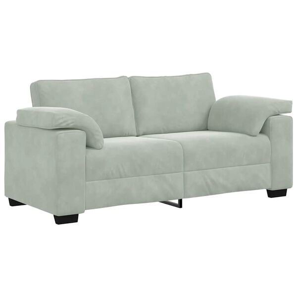 vidaXL Loveseat bank 140 cm fluweel lichtgrijs