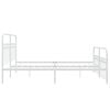 vidaXL Bedframe met hoofd- en voeteneinde metaal wit 183x203 cm