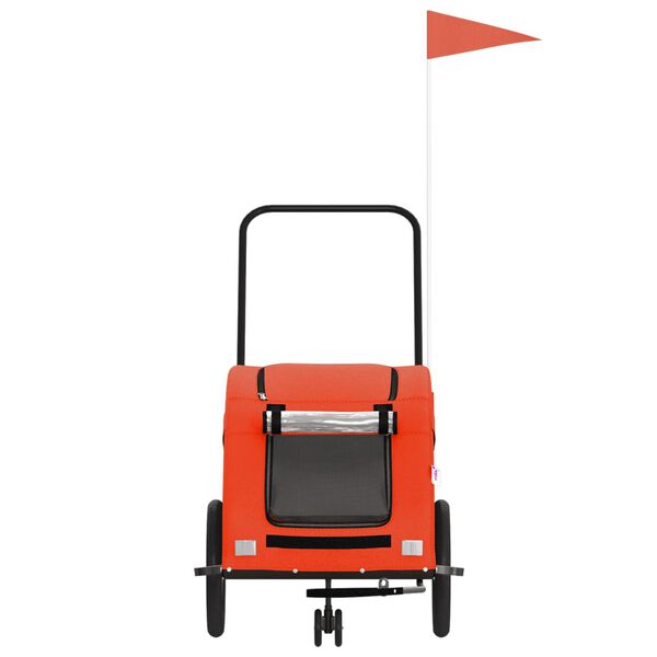 vidaXL Hondenfietstrailer oxford stof en ijzer oranje