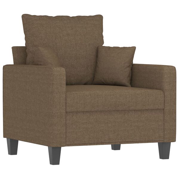 vidaXL Fauteuil met voetenbank 60 cm stof bruin
